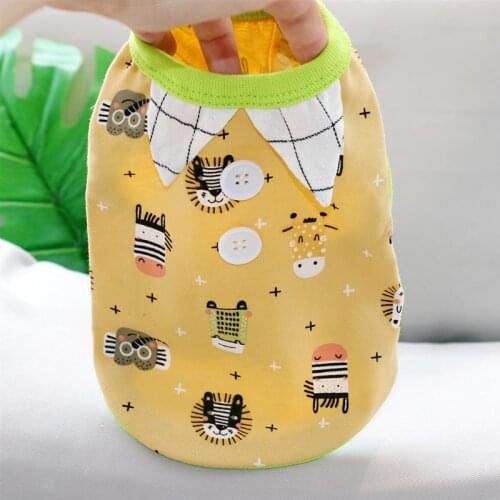 Pet Dog Cartoon Clothes Summer Teddy Skateboard Pullover Cat Puppy Breathable Clothes Dog Home Clothes Soft Two-legged Clothes