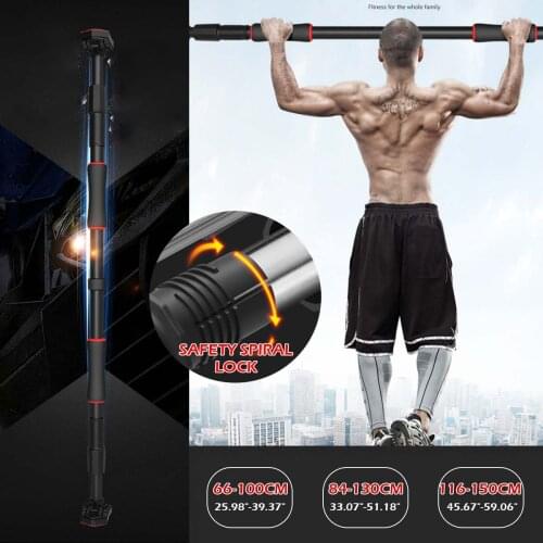 Adjustable Door Horizontal Bar Home Exercise Workout Safety Spiral Lock Chin-Up Pull Up Training Bar Gym Sport Fitness Device