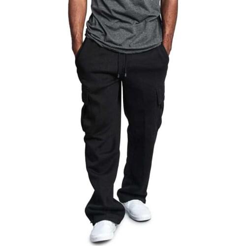 Hip Hop Black Cargo Sweatpants Men 2021 Fashion Pockets Drawstring Sweatpants Mens Workout Gym Trousers Male Pantalon Cargo 5XL