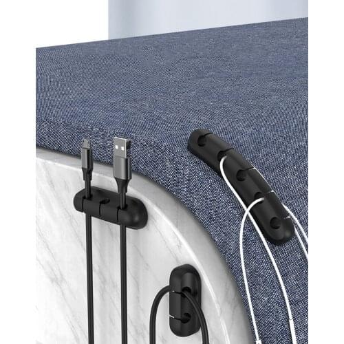 ILEPO USB A C Cable Silicone Organizer Multi Usb Charger Cables Management Clips Car Mobile Phone Charger Cables Wire Organizer