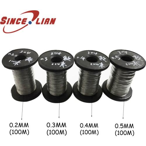 100M 304 Stainless Steel Wire Soft Fishing Lifting Cable 0.2mm 0.3mm 0.4mm 0.5mm 0.6mm 0.8mm Diameter Clothesline Traction Rope