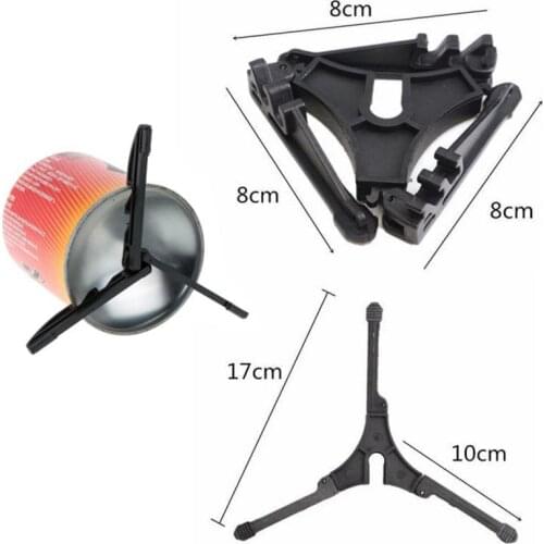 Outdoor Camping Gas Holder Tank Foldable Canister Tripods Stand Anti Dumping Base Bottle Shelf Ttilting Prevention Black
