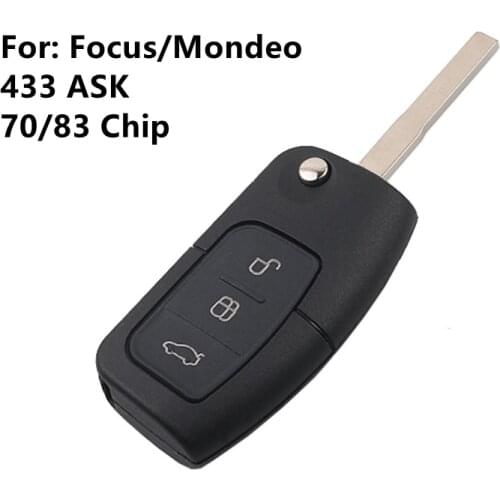 XIEAILI OEM 3Button Flip Remote Key For Ford Focus/Mondeo 433ASK 70/83 Chip K135