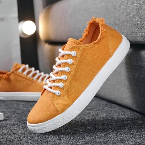 Colorful Mens Canvas Shoes 2020 Trend Wild Low Top Mens Sneakers Lace-Up Hard-Wearing Breathable Male Flat Casual Shoes