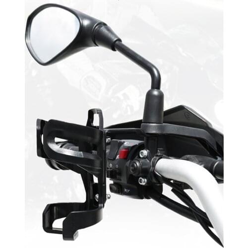 Motorcycle Rearview Mirror Water Bottle Cage Cup Holder Aluminum Alloy Crash Bar Mounting Bracket Clamp