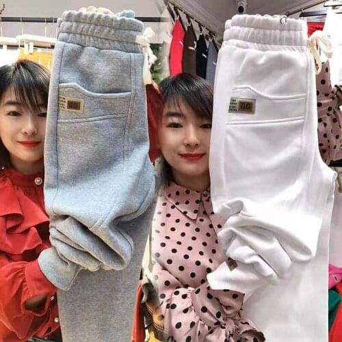 2021 New Arrival Spring/autumn Women Loose Casual Elastic Waist Harem Pants All-matched Cotton Pocket Ankle-length Pants W52