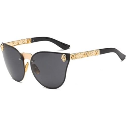 Ladies Mens Luxury Skull Skull Gothic Sunglasses Fashion Oversized Frame Metal Sunglasses