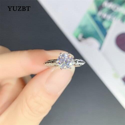Women New Arrival 925 Silver 1 Carat Excellent Cut Gemstone Diamond Test Past D Color Moissanite Goddess Wedding Dress Ring