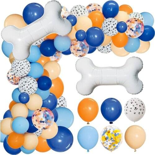 1Set Paw latex Balloon Garland Arch Kit Big Bone Pets Theme Party Decor Blue Orange Latex Globos Baby Shower Kids Classic Toys
