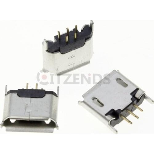 10pcs Micro USB 5pin Connector Vertical seat 180 degrees B type 2 feet Female Jack For Mobile Mini USB repair Sale at a Loss