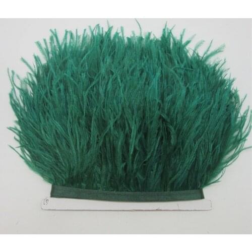 10 yards 10-15CM Ostrich feather trims for skirt/dress Dark green ostrich feathers ribbon feather For Crafts Plumage Clothing