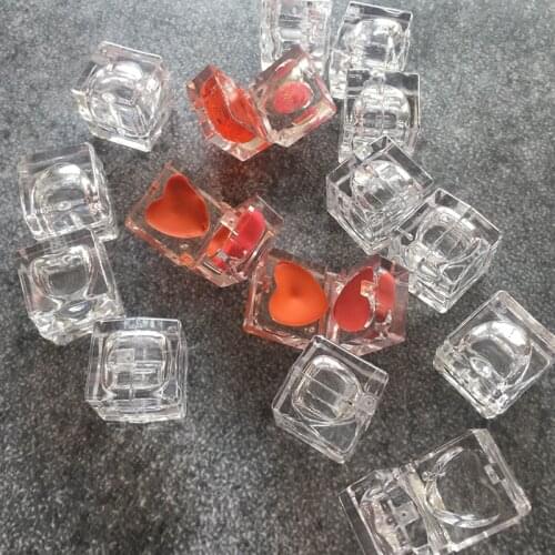 20pcs Acrylic Heart Shape Bottle Crystal Cosmetic Empty Jars Clear Bottles Eyeshadow Makeup Cream Lip Balm Container Pots