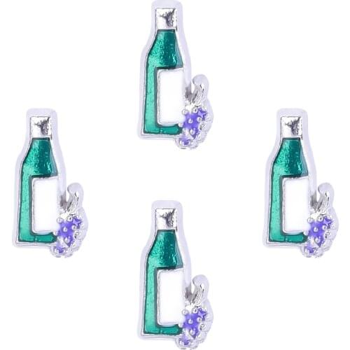 20Pcs/Lot F238 Wine Bottle Beer Floating Locket Charms Making Memory Glass Locket Jewelry Supplies