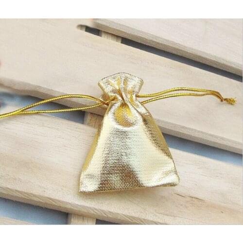 200pcs 11*16cm gold bags woman vintage drawstring bag for Wedding/Party/Jewelry/Christmas/Gift diy handmade Pouch Packaging Bag