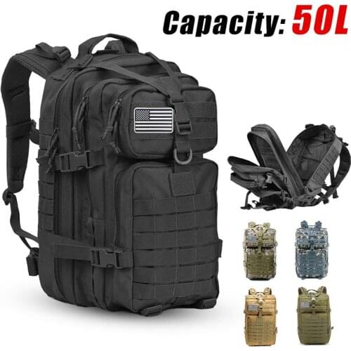 30L;/50L Large Capacity Men Army Military Tactical Backpack 3P Softback Outdoor Waterproof Bag Hiking Camping Hunting Bags