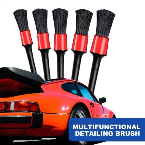 5pcs Detailing Brush Car Cleaning Detailing Brush Set Automotive Detail Brushes For Car Wash Interior Air Outlet Wheel Brush Kit