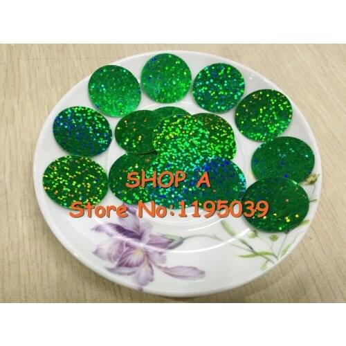 50g/lot Large Round Sequins 25mm PVC Flat With 1 Side Hole Dancing Dress Accessory DIY Craft Laser Green Confetti