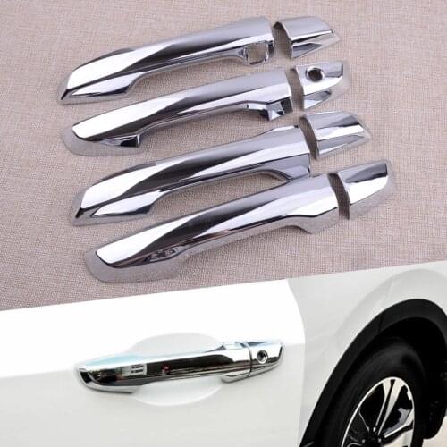 8Pcs/Set Car Silver Outer Door Handle Cover Trim With Smart Keyhole ABS Plastic Fit For Honda CR-V 2021 2020 2019 2018 2017