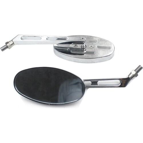 10mm 8mm Motorcycle Parts Black Rearview Mirror For Kawasaki Honda Suzuki Bobber Dirt bike Custom Motorbike