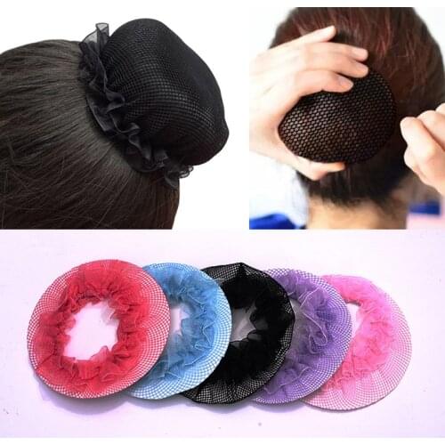 Cute Girls' Flower Bun Hair Nets for Dancers Kids' Bun Net Bun Cover Hair Accessories Dancewear Hair Styling Accessory