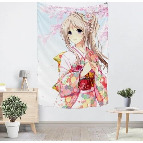 Custom Animation Kimono Wall Tapestry Home Decorations Wall Hanging Forest Tapestries For Bedroom 130x150CM,100x150CM,140x250CM