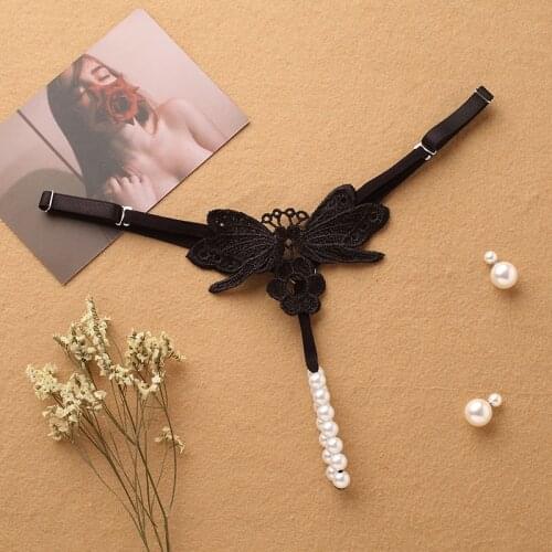 Hot Sale Beading Sex Lingerie G-String Women 's Sexy Thong Underwear Fashion Lace Panties Wholesale