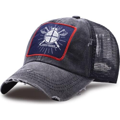 Outdoor Casual Riding Sun Cap Hip Hop Adjustable Baseball Caps Vikings Hip Hop Print Snapback Hat Mesh Trucker Hat Dropshipping