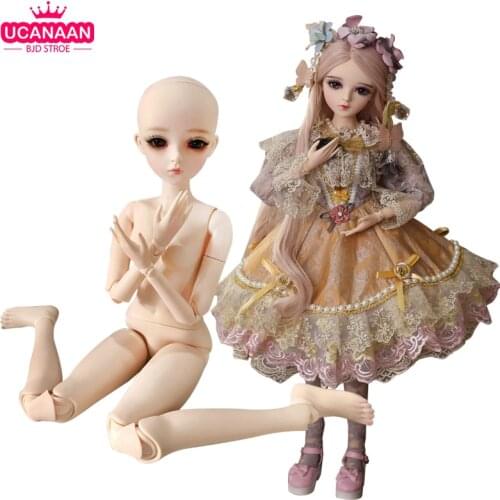 60CM Nude Body 1/3 BJD Doll 18 Ball Joints Doll Body Can Be Changed Eyes Without Outfits Girls Toys Accessories
