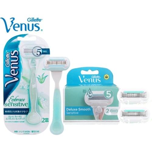 Gillette Venus Razor Blades Aloe 5 Layers Shaving Blades Suit for All Venus Holders Suitable for Sensitive Skin with Soap Bar