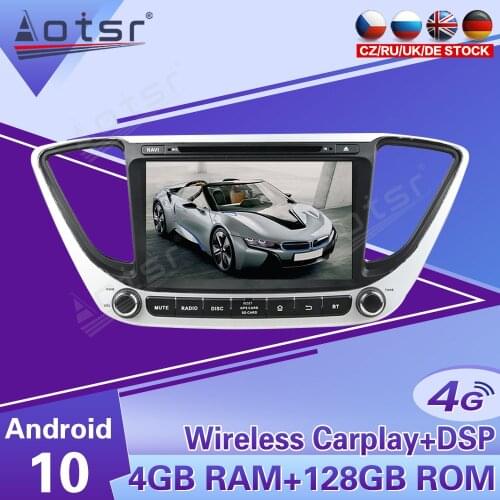 2 Din IPS Android 10 DSP Car Multimedia Player For Hyundai Solaris Accent Verna 2017-2018 GPS Navi Audio Radio stereo head unit