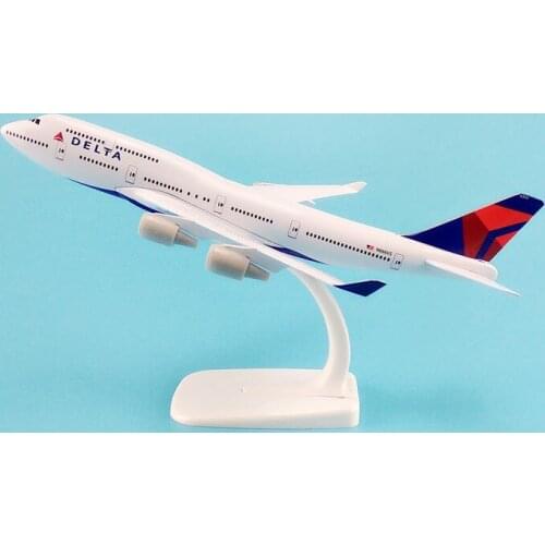 20cm Alloy Metal AIR American DELTA Airways Plane Model Boeing 747 B747 Airlines Airplane Model W Stand Aircraft Gift