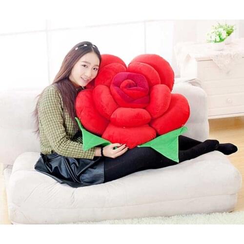 Stuffed Plush Plants Toys for Children Girls Dolls Creative Plush Rose Flower Sleeping Pillow Cushion Wedding Birthday Gift ToY