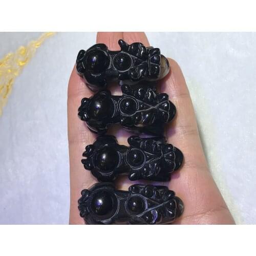 Set of 4 Collectible Powerful Tibetan Old Onyx Wealth God Pi Xiu Pi Yao Big Pendant Amulet LKbrother For Making Jewelry DIY
