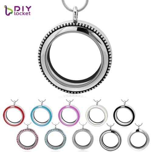 New !! 5pcs/lot 30mm Round twist living locket pendant high quality floating charm locket (chains included) LSFL024*5