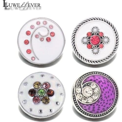 New Component 087 Crystal 3D 18mm Metal Snap Button For Bracelet Necklace Interchangeable Jewelry Women Accessorie Findings