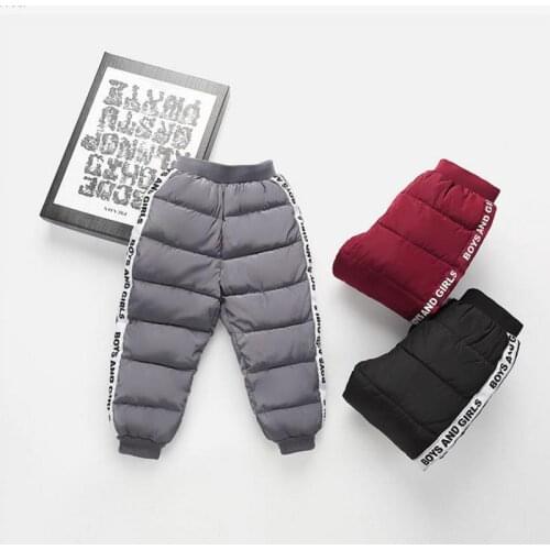 2019 Promotion New Solid Nununu Winter Children Down Cotton Pants Leggings Kids Warm Trousers Windproof Waterproof Snow For