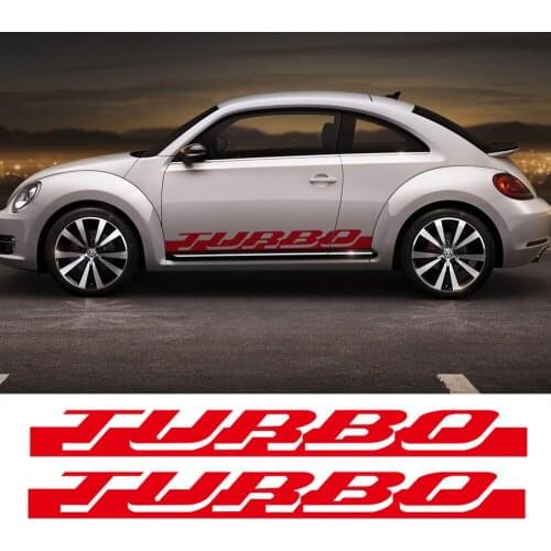 Pair of Side Skirt Racing Stripe Sticker for Volkswagen Beetle Turbo Graphics Decal Stickers 2010-2016 car accessories