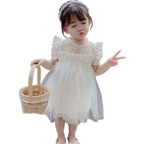 Baby girl princess dress summer new childrens clothing childrens fluffy mesh skirt super western style girl dress