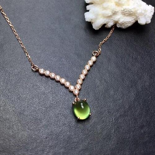 Classic grape color prehnite pendant for necklace women silver jewelry soft light natural gem party anniversary birthday gift