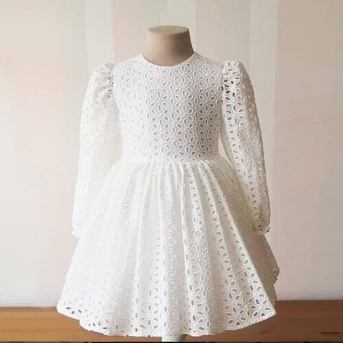 3-8 Yrs Girls Casual Clothes For Autumn Kids Girl Fall Clothing White Children Party Dresses Flower Christmas Dress