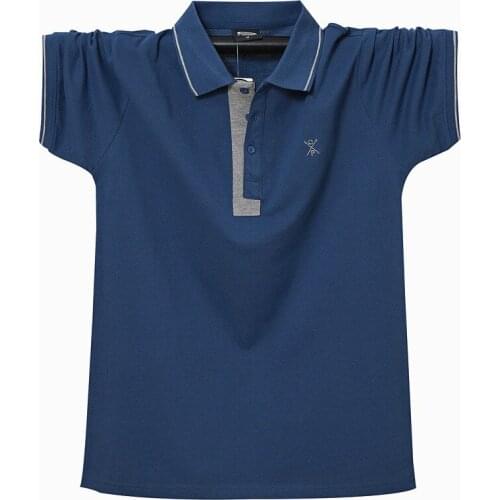 Mens Short Sleeve Polo Shirt summer brand clothes Cotton Polo shirts Men Large size 6XL Splicing Casual fashion Men tops