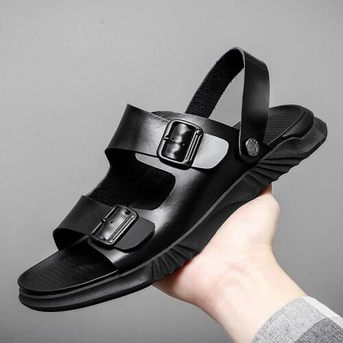 Men Sandals 2021 Leather Genuine Men Summer Shoes Man New Casual Comfortable Barefoot Sandals Men Pentoufle Homme Adult