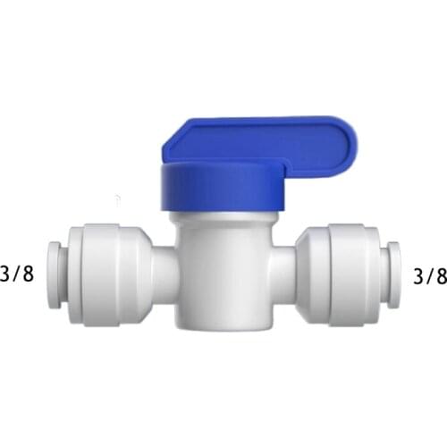 3/8" - 3/8" OD Tube PE Pipe Fitting Hose Straight Backwash Controlled Ball Valve Aquarium RO Water Filter Reverse Osmosis System