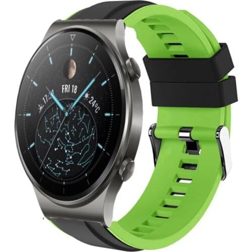 Double Color Silicone Bracelet Wrist Strap for Huawei Watch GT Band Sport Strap for Honor watch Magic/For Amazift Pace/Stratos 2
