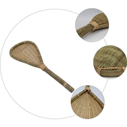 Food Strainer Scoop Colander Creative Bamboo Fine Sifter Sieve Drain Shovel Slotted Skimmer for Water Leaking