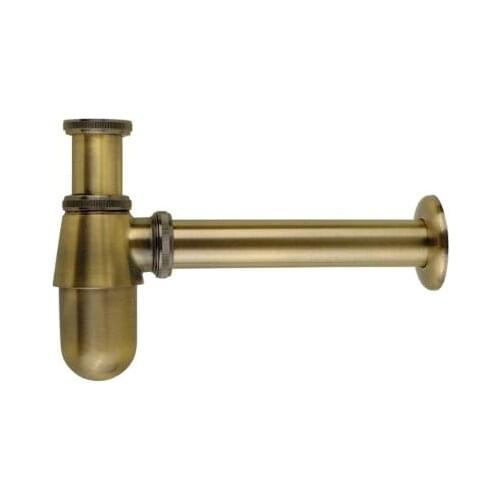 Vidric Basin Drain In Wall Luxurious P-Trap Old Style Solid Brass Wall Siphon Bottle Trap With Basin Pop Up Waste Plumbing Tube