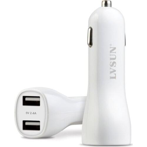 Udoli 5V 2.4A Universal Dual Port USB Car Charger Quick Chareger 2.0 DC Adapter for iPhone 5 5S 6 4 4S Samsung Galaxy S5 S4 S3