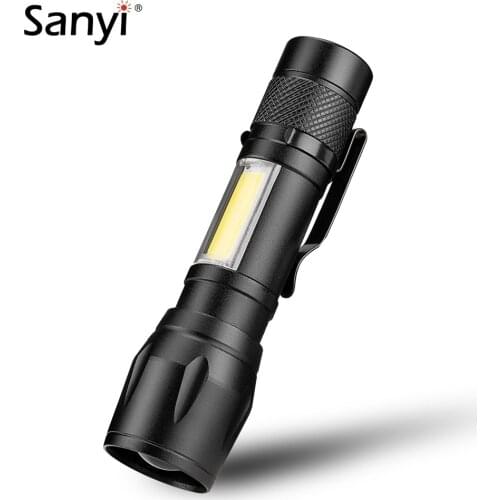 XPE COB LED Flashlight Waterproof Handheld Flashlights Mini Torch Clip Pocket Work Light Emergency Lighting For Camping Fishing