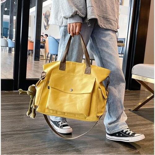 Womens Bag Handbags Large Summer Mini Shoulder Bag Black Canvas Beach Handbags Shoulder Bags 2021 New Korean Bag