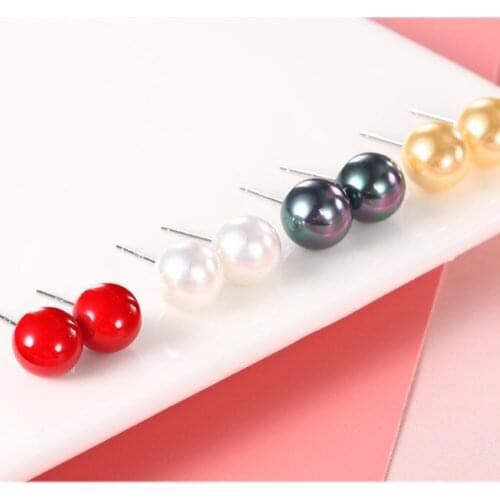 S925 Womens simple classic metal shell pearl earrings silver color flower pearl earrings jewelry design gift